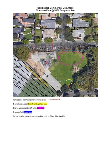 Map of Designated Area for Commercial Use at El Marino Park