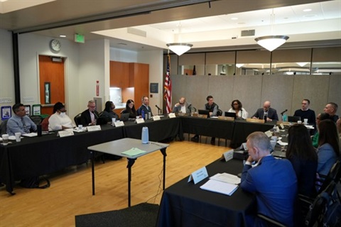 Council Members and City Staff seated around tables for the Strategic Planning session