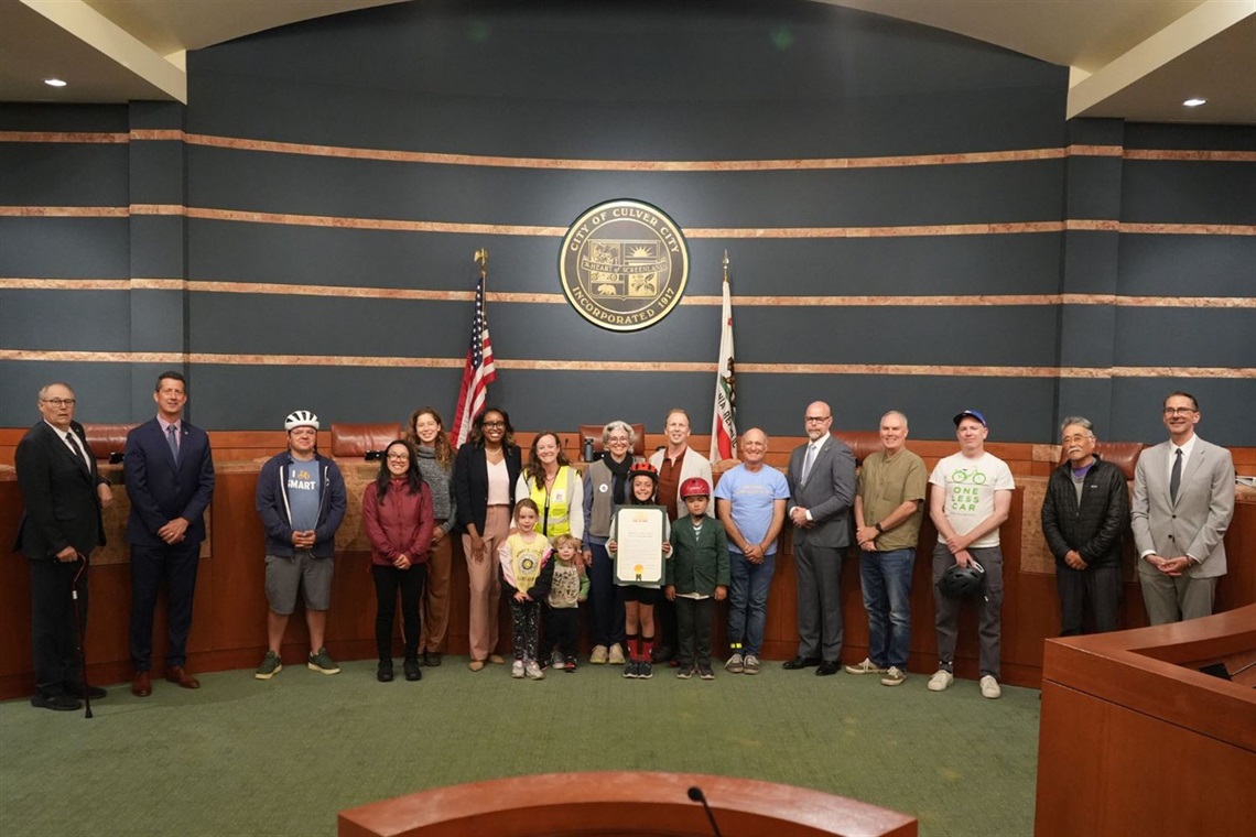 City Council poses for photo and proclaimed May 2024 as National Bike Month