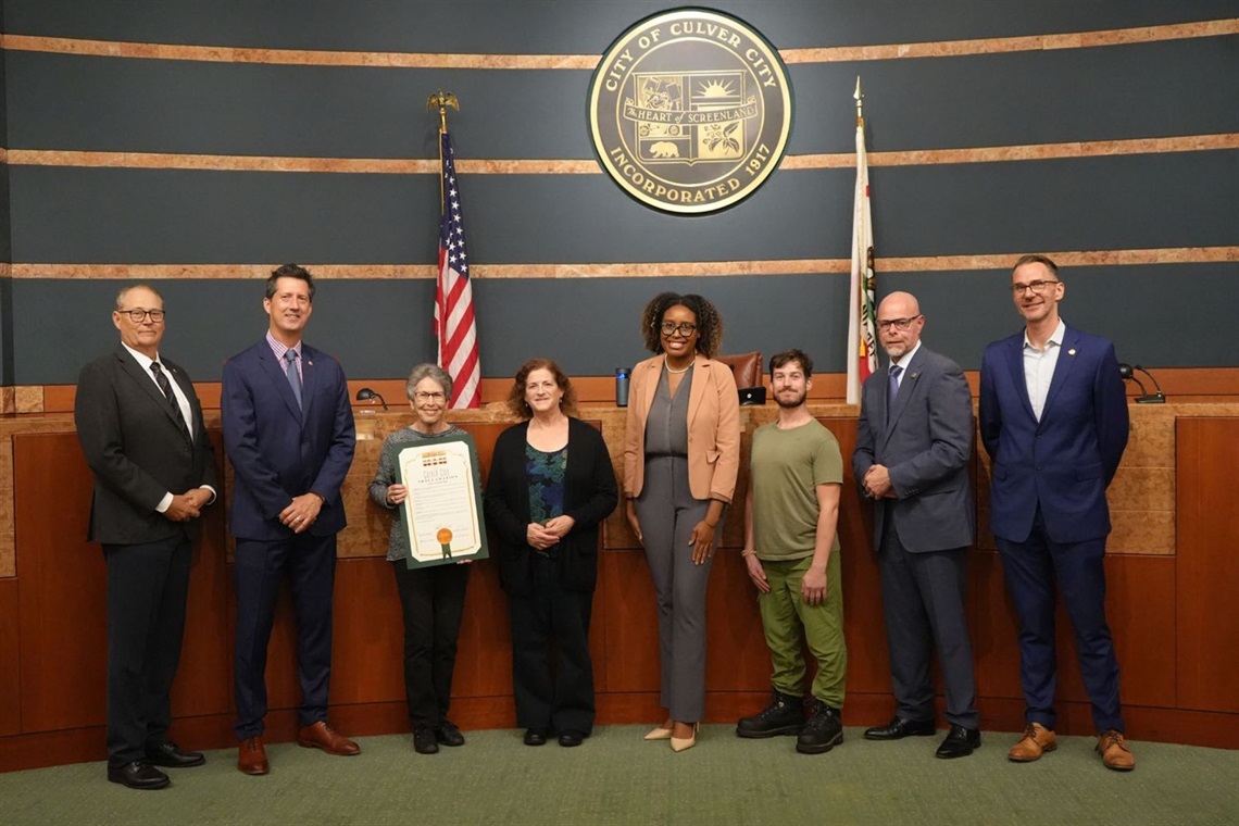 Photo of proclamation of Clean Air Day with City Council Members and public