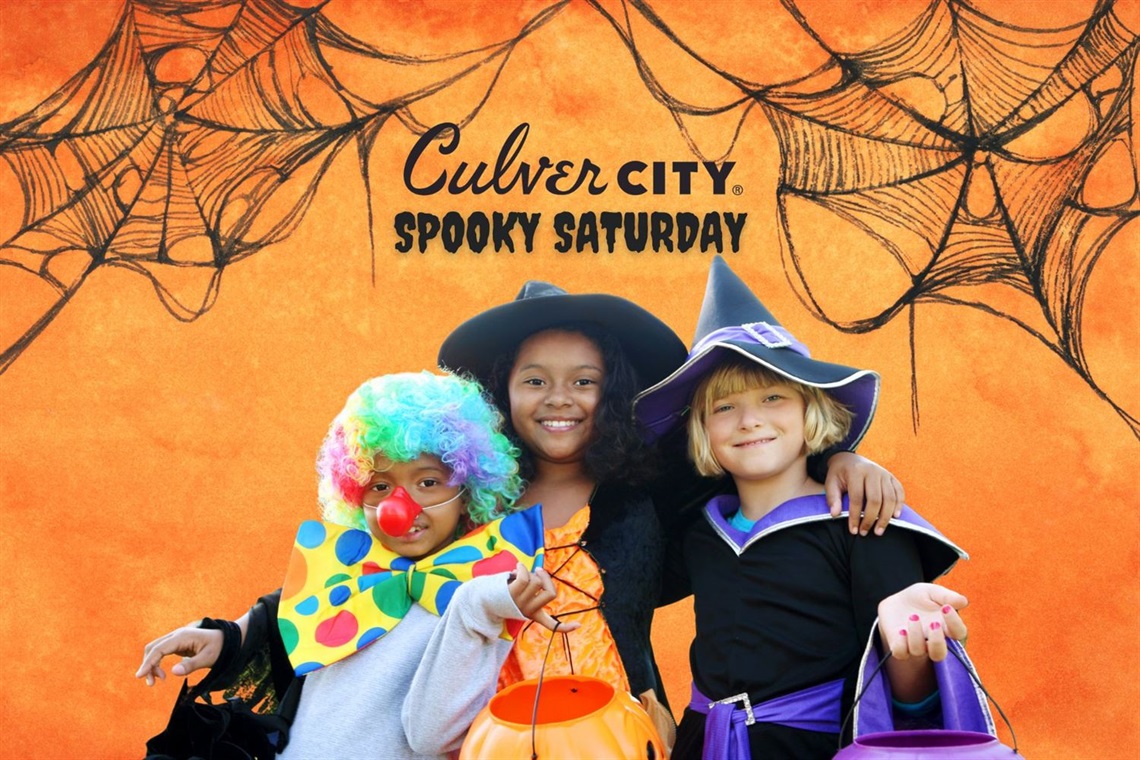 Spooky Saturday 2024 Culver City - Photo of three kids in costumes