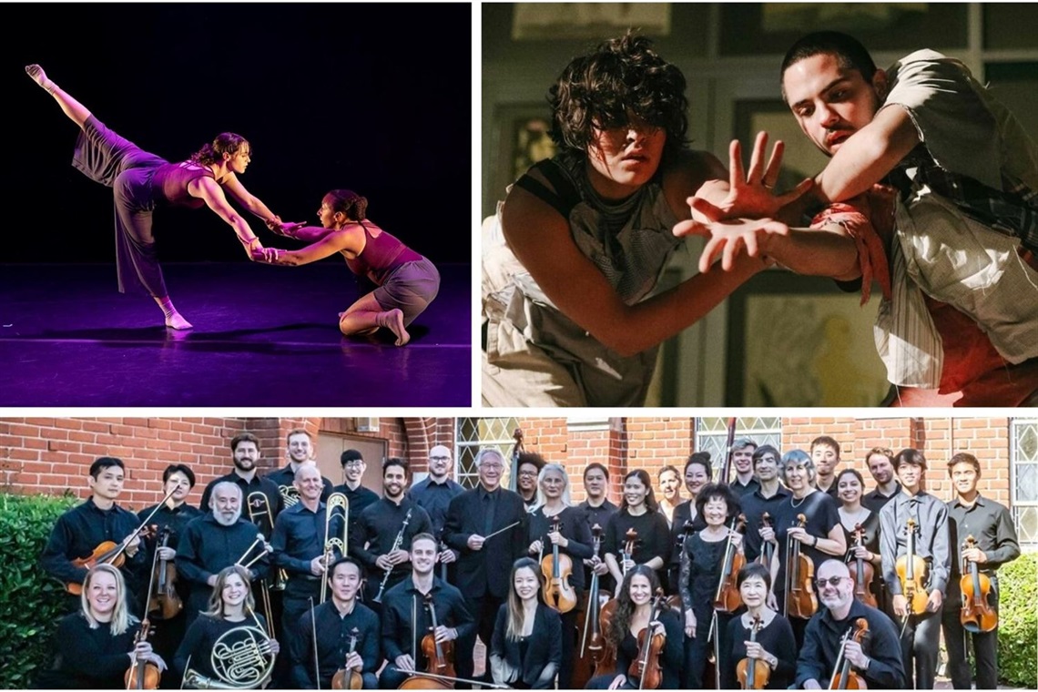 Three photos of performing arts