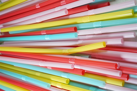Colorful plastic straws